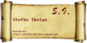 Stefko Ibolya névjegykártya